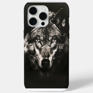 Majestueuze Monochrome Wilde Wolf iPhone 15 Pro Max Case