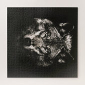 Majestueuze Monochrome Wilde Wolf Legpuzzel (Horizontaal)