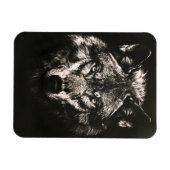 Majestueuze Monochrome Wilde Wolf Magneet (Horizontaal)