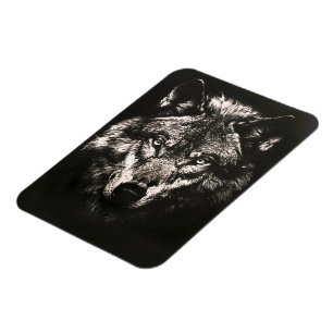 Majestueuze Monochrome Wilde Wolf Magneet
