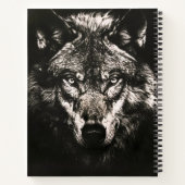 Majestueuze Monochrome Wilde Wolf Notitieboek (Achterkant)