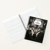 Majestueuze Monochrome Wilde Wolf Notitieboek (Binnen)