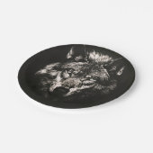 Majestueuze Monochrome Wilde Wolf Papieren Bordje (Gekanteld)