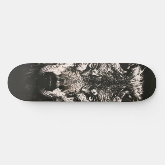 Majestueuze Monochrome Wilde Wolf Persoonlijk Skateboard (Horizontaal)