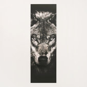 Majestueuze Monochrome Wilde Wolf Yogamat (Achterkant)
