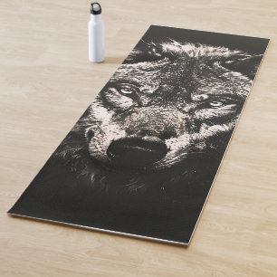 Majestueuze Monochrome Wilde Wolf Yogamat