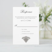 Majestueuze Monogram Topkaart RSVP Kaart (Staand voorkant)
