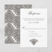 Majestueuze Monogram Topkaart RSVP Kaart (Voorkant / Achterkant)