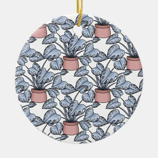 Majestueuze monstera keramisch ornament (Voorkant)