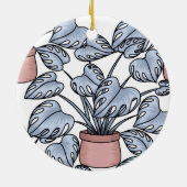 Majestueuze monstera keramisch ornament (Achterkant)