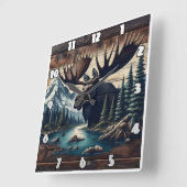 Majestueuze Moose bij de rivier de Mountain bij Du Vierkante Klok (Hoek)