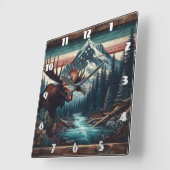 Majestueuze Moose in het Schilderachtig berglandsc Vierkante Klok (Hoek)