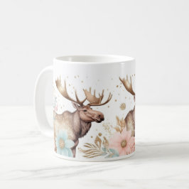 Majestueuze Moose met bloemenaccenten Koffiemok