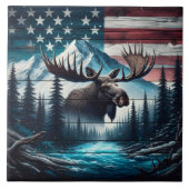 Majestueuze Moose met uitzicht op het Amerikaanse Tegeltje (Voorkant)