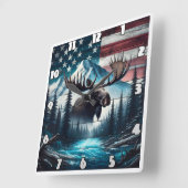 Majestueuze Moose met uitzicht op het Amerikaanse  Vierkante Klok (Hoek)