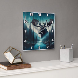 Majestueuze Moose met uitzicht op het serene rivie Vierkante Klok