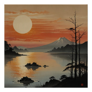 Majestueuze Mount Fuji landschap muur kunst Perfect Poster
