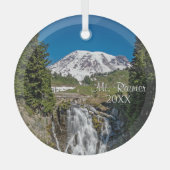 Majestueuze Mt. Rainier met Myrle Herfsten, Paradi Glas Ornament (Voorkant)