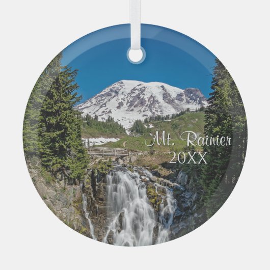 Majestueuze Mt. Rainier met Myrle Herfsten, Paradi Glas Ornament (Voorkant)