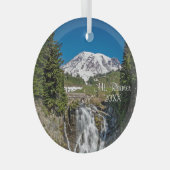 Majestueuze Mt. Rainier met Myrle Herfsten, Paradi Glas Ornament (Voorkant Rechts)