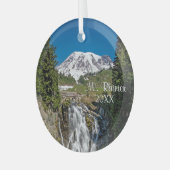 Majestueuze Mt. Rainier met Myrle Herfsten, Paradi Glas Ornament (Voorkant links)
