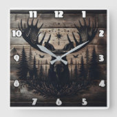 Majestueuze muurkunst met Natuur achtergrond Vierkante Klok (Voorkant)