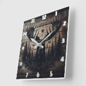 Majestueuze muurkunst met Natuur achtergrond Vierkante Klok (Hoek)