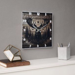 Majestueuze muurkunst met Natuur achtergrond Vierkante Klok