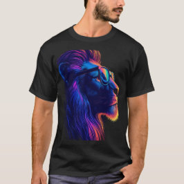 Majestueuze Neon Leeuw Kunst Grafische T-Shirt