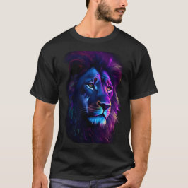 Majestueuze Neon Leeuw Kunst Grafische T-Shirt