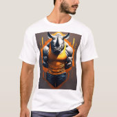 Majestueuze neushoorn in het Savanna T-Shirt Desig (Voorkant)