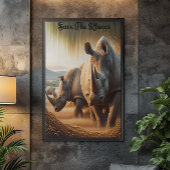 Majestueuze neushoorns: Een velden genade Poster