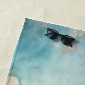 Majestueuze oceaan Sunset Waves Waterverf Coastal Strandlaken (In situ)