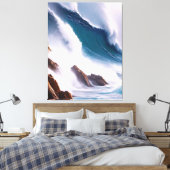Majestueuze oceaangolven schilderen canvas afdruk (Insitu (Slaapkamer))