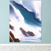 Majestueuze oceaangolven schilderen canvas afdruk (Insitu (Houten vloer))