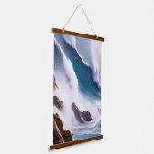 Majestueuze oceaangolven schilderen hangend wandkleed (Gebogen)