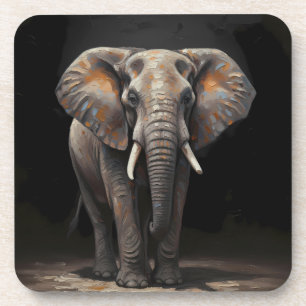 Majestueuze Olifant Coaster Acryl Schilderstijl Bier Onderzetter