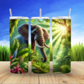 Majestueuze olifant in zonovergoten Oerwoud Thermosbeker