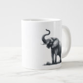 Majestueuze olifant met verhoogde stam grote koffiekop (Voorkant rechts)