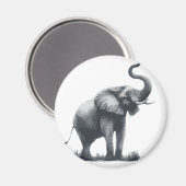 Majestueuze olifant met verhoogde stam magneet (Voorkant / Achterkant)