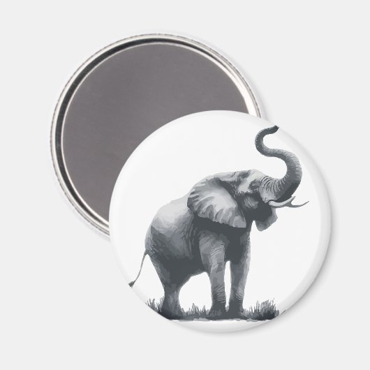 Majestueuze olifant met verhoogde stam magneet (Voorkant / Achterkant)