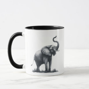 Majestueuze olifant met verhoogde stam mok