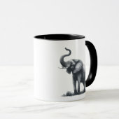 Majestueuze olifant met verhoogde stam mok (Voorkant rechts)