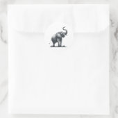 Majestueuze olifant met verhoogde stam ronde sticker (Tas)