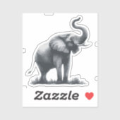 Majestueuze olifant met verhoogde stam sticker (Vel)