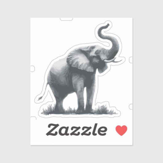 Majestueuze olifant met verhoogde stam sticker (Vel)
