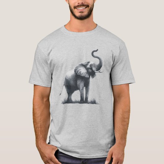 Majestueuze olifant met verhoogde stam t-shirt (Voorkant)