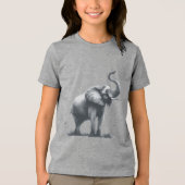 Majestueuze olifant met verhoogde stam Tri-Blend shirt (Voorkant)