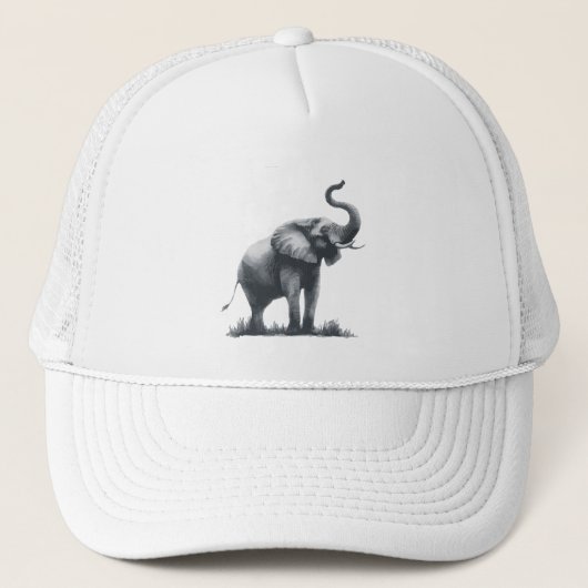 Majestueuze olifant met verhoogde stam trucker pet (Voorkant)
