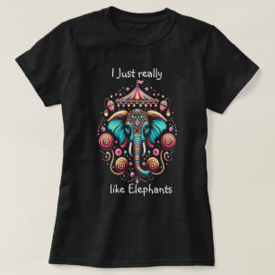 Majestueuze olifant onder het bladerdak van het ci t-shirt
